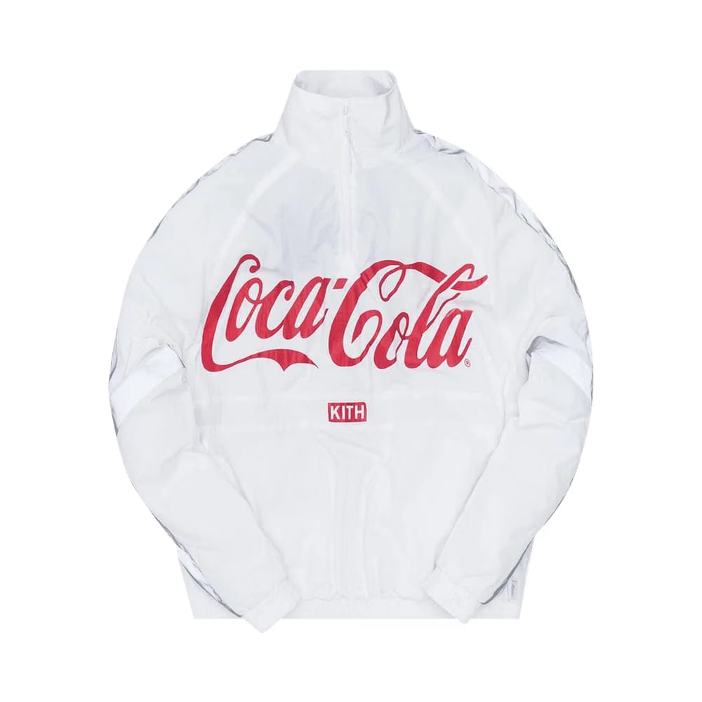 Kith x Coca-Cola Quarter Zip Nylon Windbreaker White