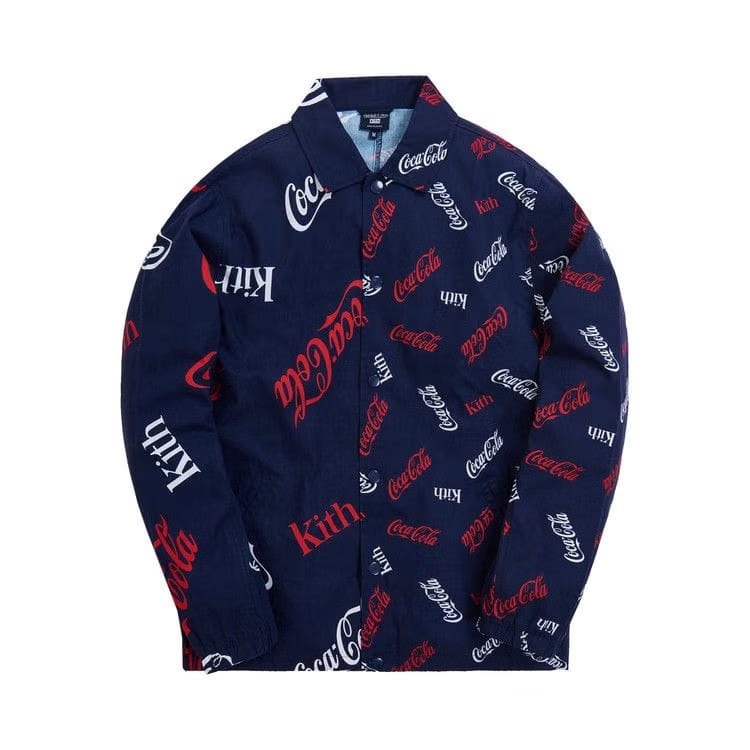 Kith x Coca-Cola x Mitchell & Ness Coke Coaches Jacket Navy