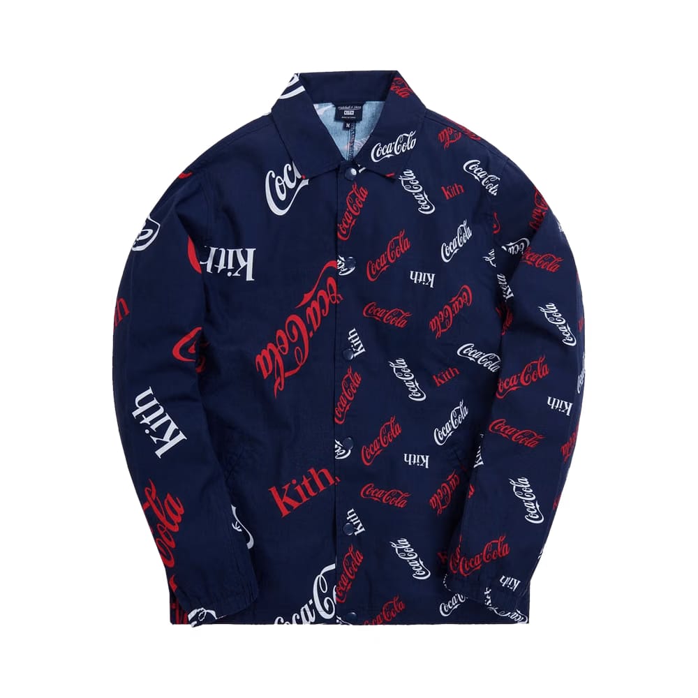Kith x Coca-Cola x Mitchell & Ness Coke Coaches Jacket Navy