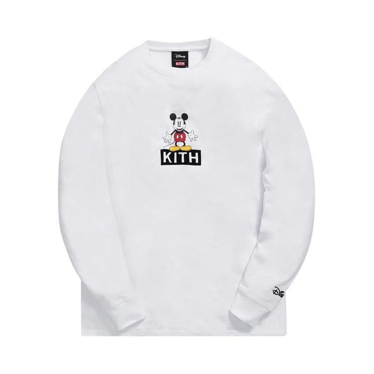 Kith x Disney 30s Mickey Standing Classic Logo Long-Sleeve T-Shirt White