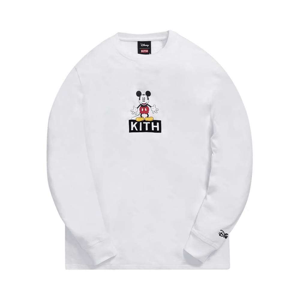 Kith x Disney 30s Mickey Standing Classic Logo Long-Sleeve T-Shirt White