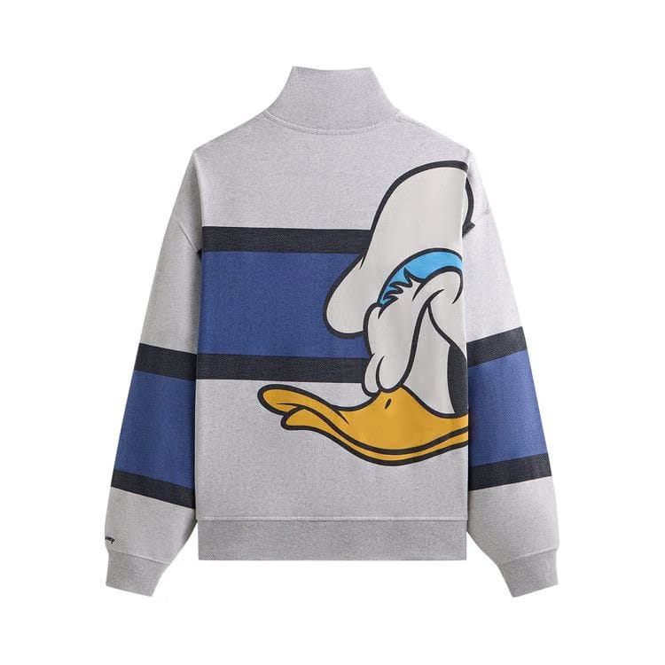 Kith x Disney Donald Duck Quarter Zip Fleece Wyona Sweatshirt Light Heather Grey