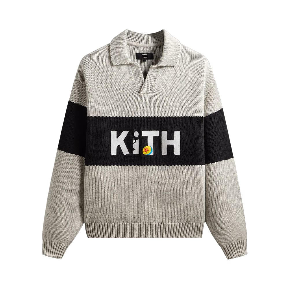 Kith x Disney For Pixar Nelson Rugby Sweater Light Heather Grey