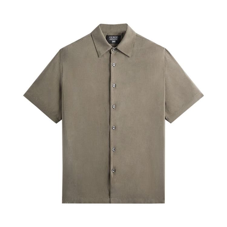 Kith x Giorgio Armani Silky Shorts Sleeve Button Up Gravel