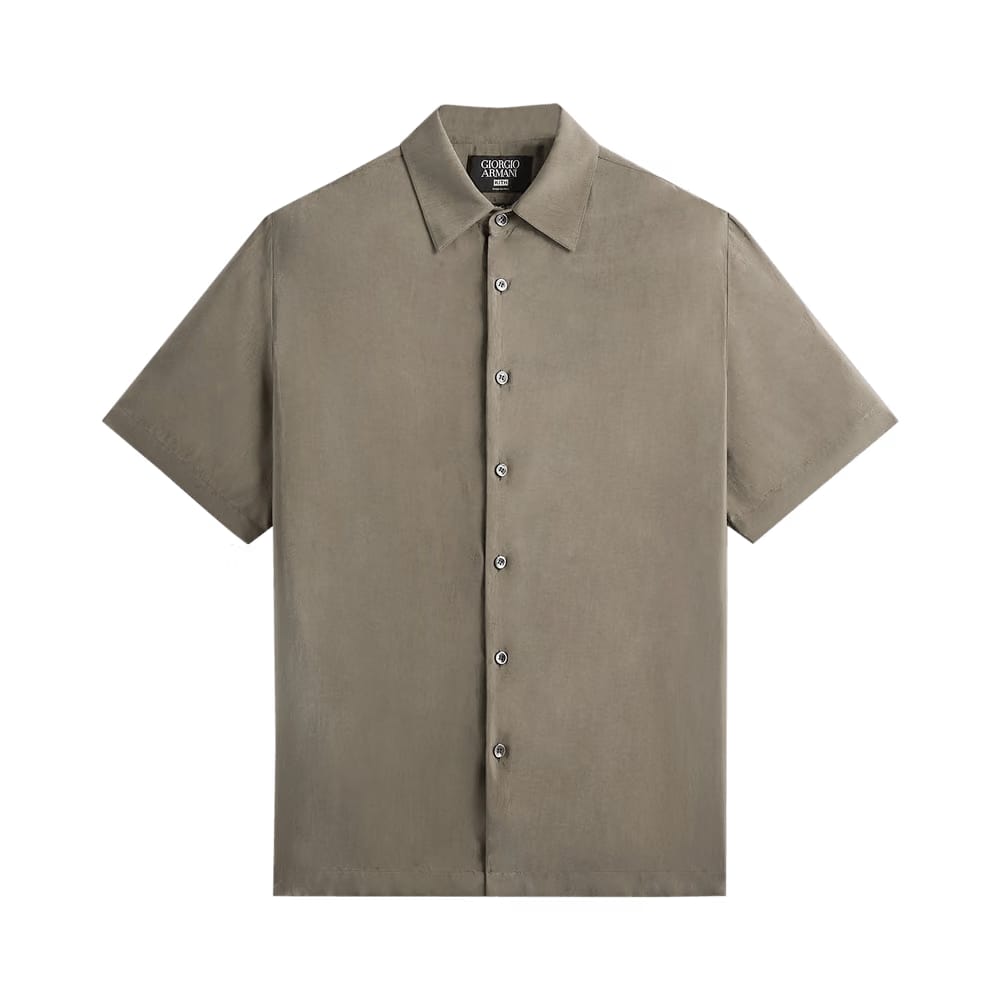 Kith x Giorgio Armani Silky Shorts Sleeve Button Up Gravel