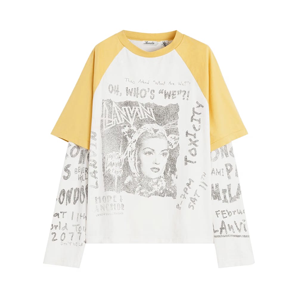 Lanvin Printed Long-Sleeeved T-Shirt Corn