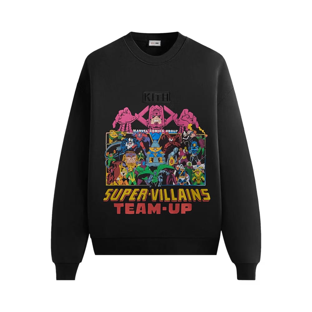 Kith x Marvel Team Up Vintage Nelson Crewneck Black