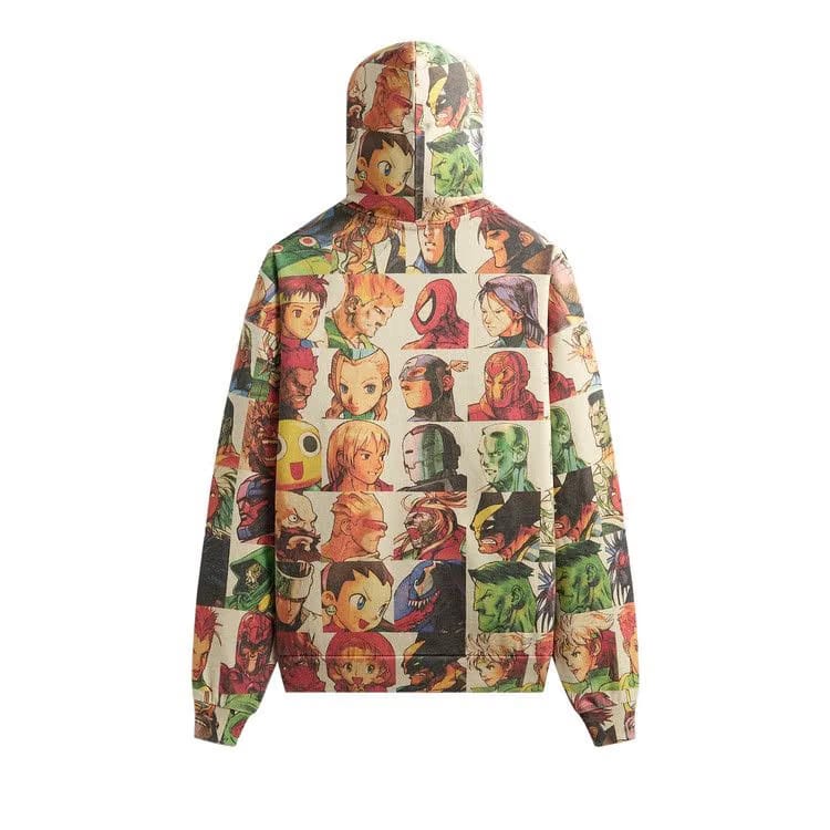 Kith x Marvel vs. Capcom Fighter All-Over Printed Vintage Nelson Hoodie Sandrift