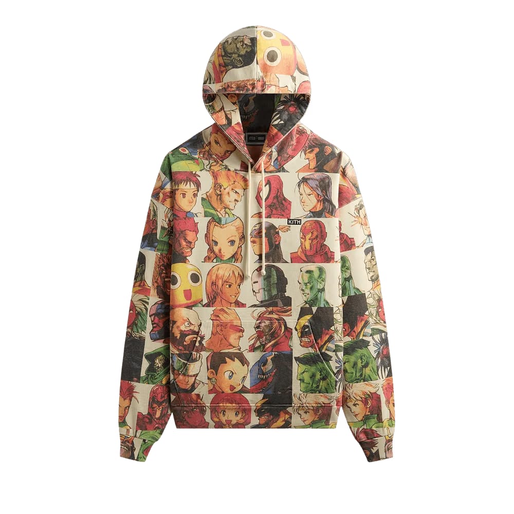Kith x Marvel vs. Capcom Fighter All-Over Printed Vintage Nelson Hoodie Sandrift