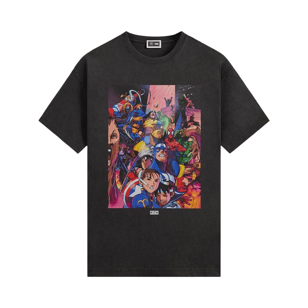 Kith x Marvel vs. Capcom Heroes Vs. Street Fighter Vintage T-Shirt Black