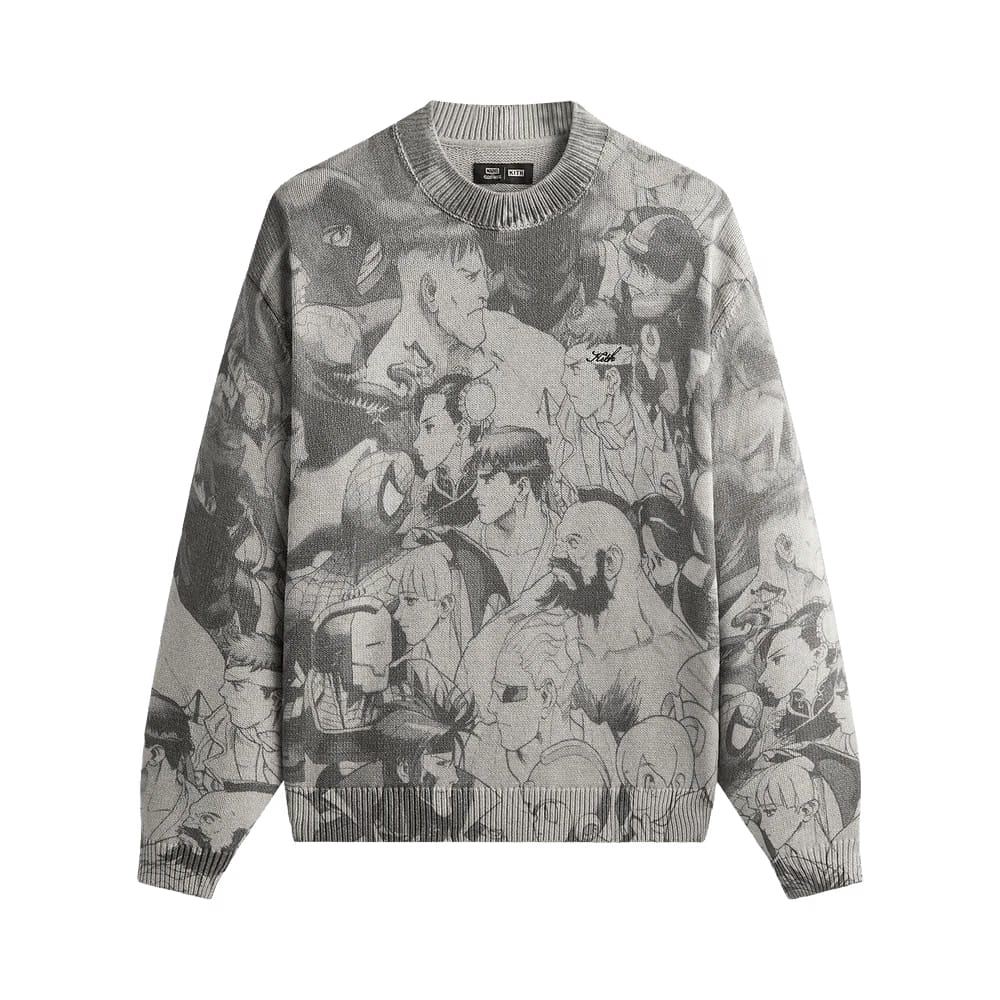 Kith x Marvel vs. Capcom Super Heroes Crewneck Sweater Light Heather Grey