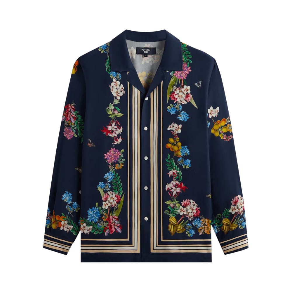Kith x New York Botanical Garden Floral Border Long Sleeve Thompson Shirt Nocturnal