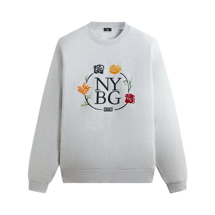 Kith x New York Botanical Garden Logo Nelson Crewneck Light Heather Grey