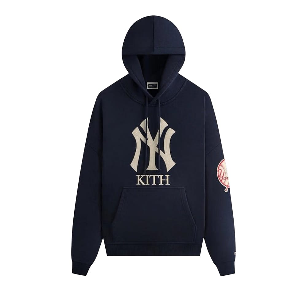 Kith x New York Yankees Plush Fleece Cropped Braxton Hoodie Nocturnal