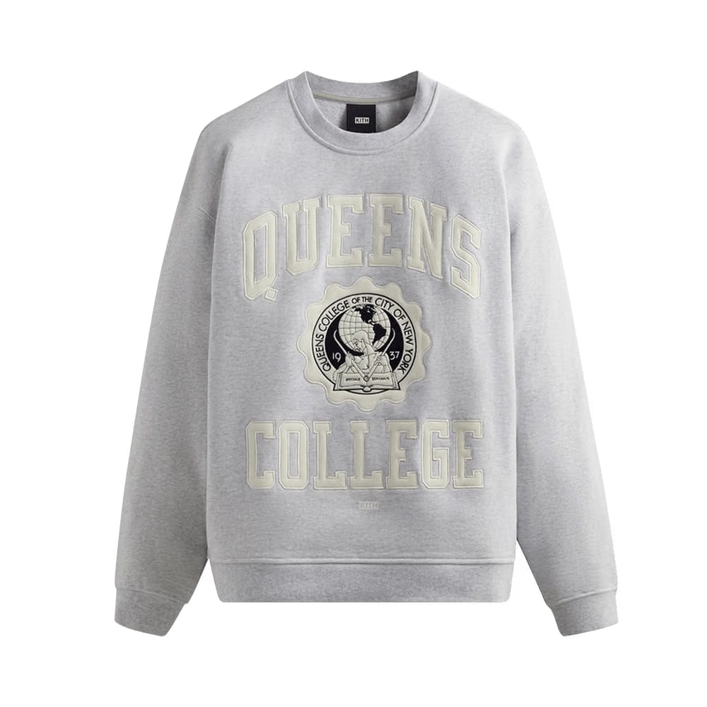 Kith x Russell Athletic For CUNY Queens College Crewneck Light Heather Grey