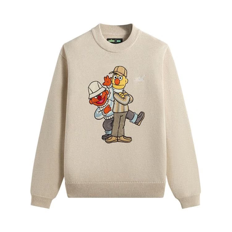 Kith x Sesame Street Bert x Earnie Crewneck Sweater Sandy Heather