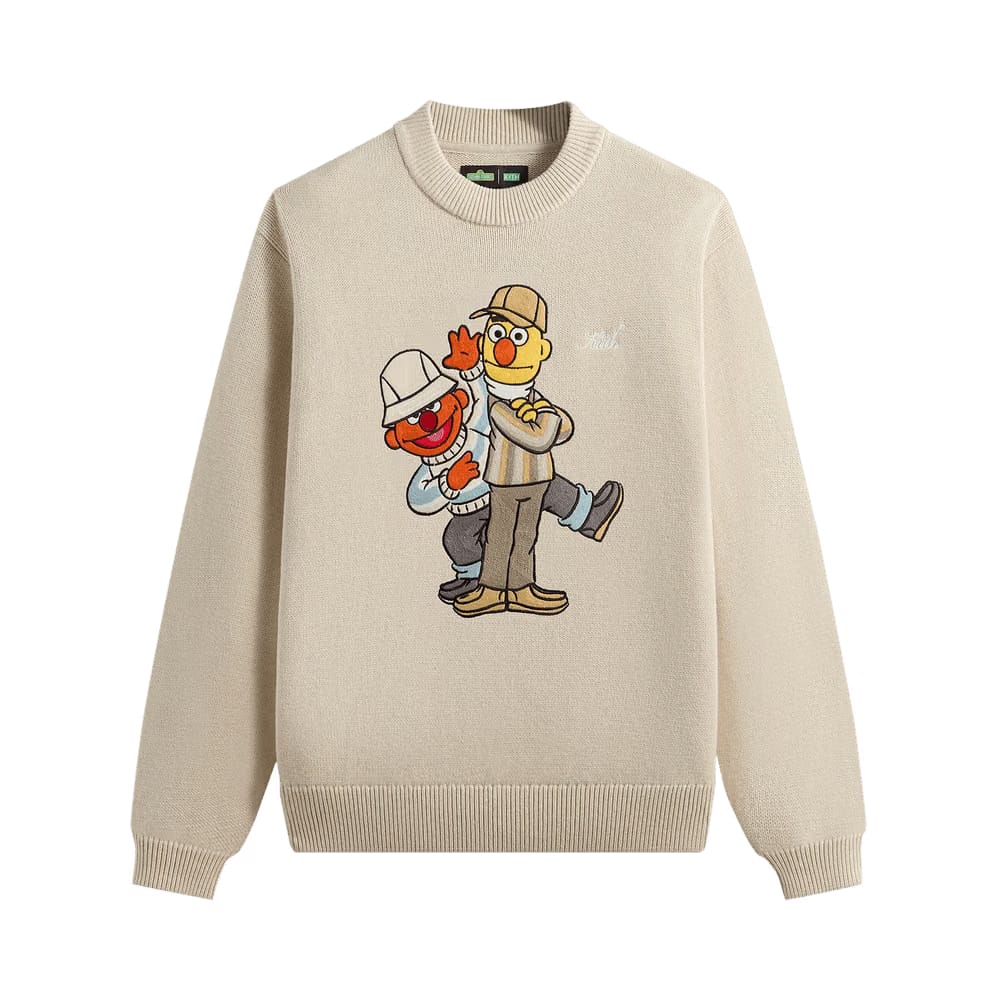 Kith x Sesame Street Bert x Earnie Crewneck Sweater Sandy Heather