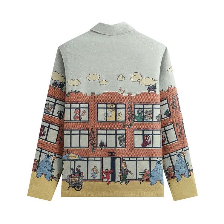 Kith x Sesame Street Lafayette St Tapestry Jacket Powder