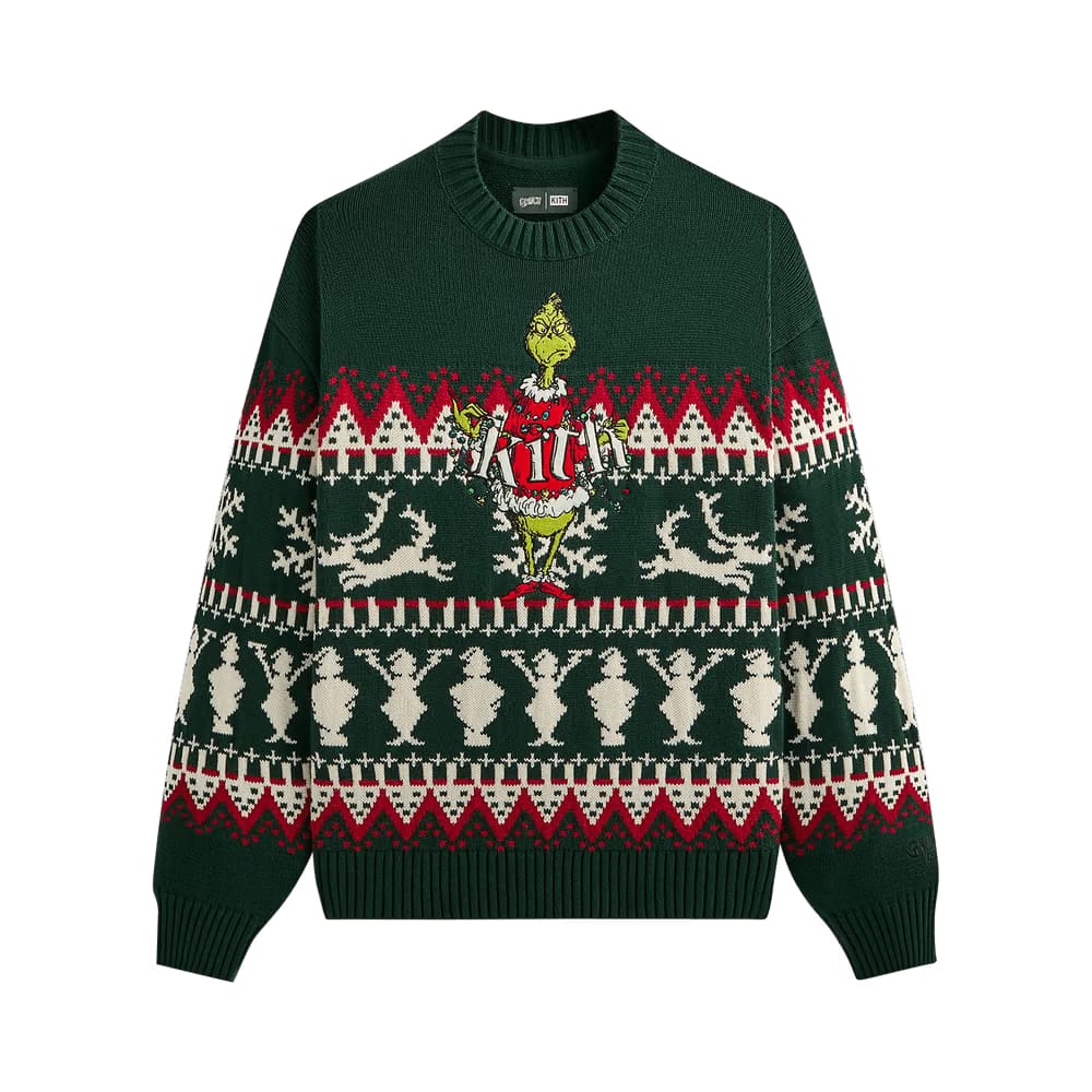 Kith x The Grinch Fair Isle Lewis Crewneck Sweater Stadium