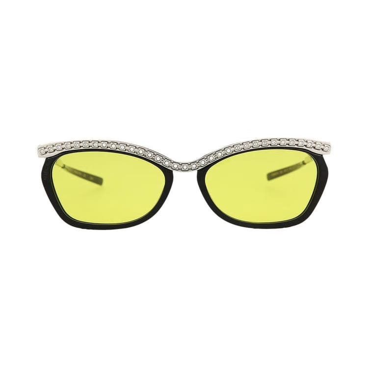 Gucci Cat Eye Sunglasses Black/Silver/Yellow