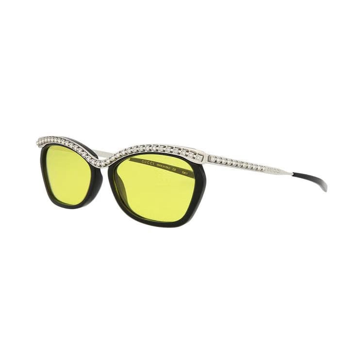 Gucci Cat Eye Sunglasses Black/Silver/Yellow