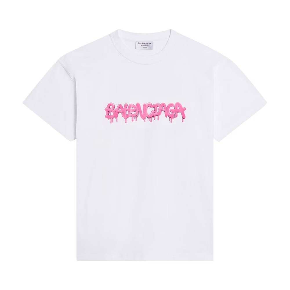 Balenciaga Slime T-Shirt Medium Fit White/Bubblegum