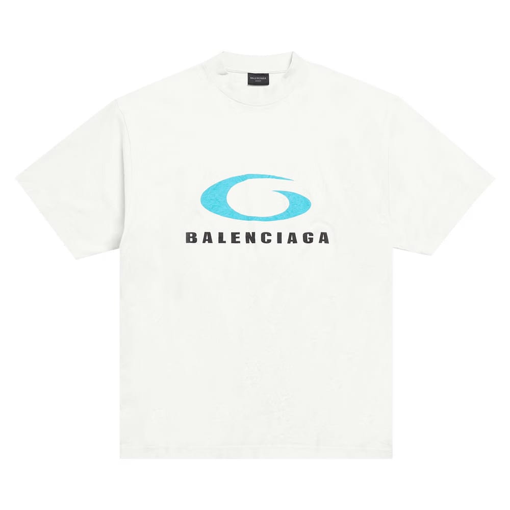 Balenciaga Medium Fit T-Shirt Dirty White/Blue
