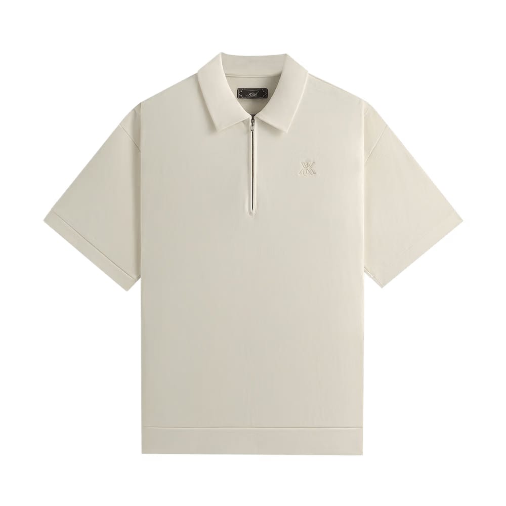 Kith Zip-Front Performance Knit Ethan Polo Sandrift