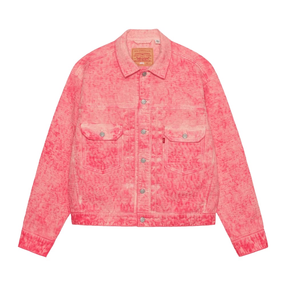 Levi's x Stussy Dyed Jacquard Trucker Jacket Pink
