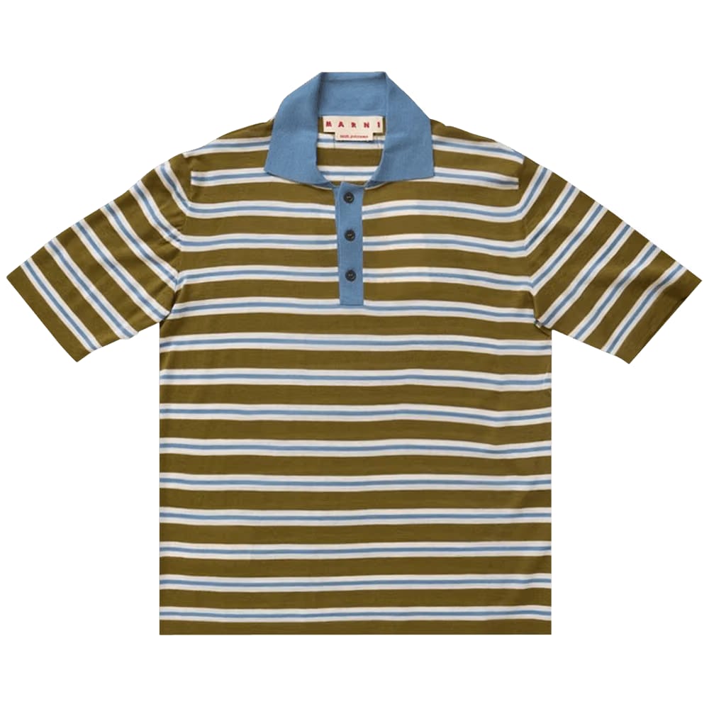 Marni Ribbed Stripe Polo Grass