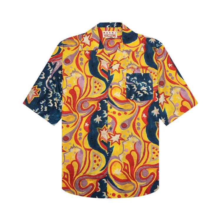 Marni x No Vacancy Inn Poplin Bowling Shirt Royal