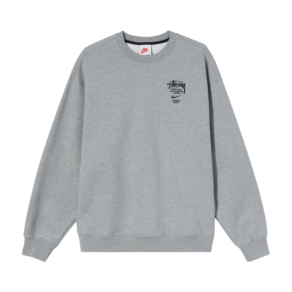 Nike x Stussy NRG ZR Crew Fleece Dark Grey Heather