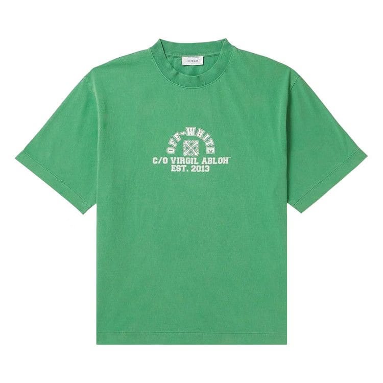Off-White 13 Skate College T-Shirt Green
