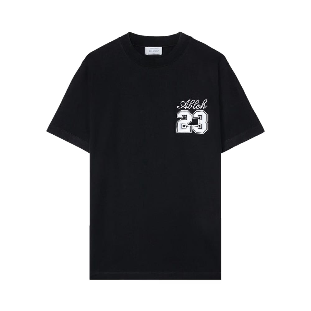 Off-White 23 Logo Slim Shorts-Sleeve T-Shirt Black/White