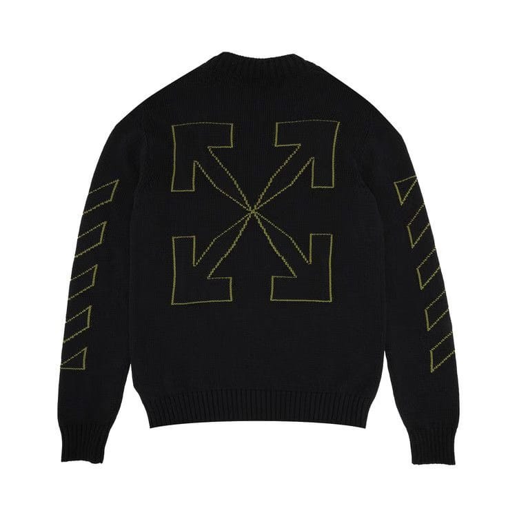 Off-White Arrow Diag Outline Knit Crewneck Black/Green