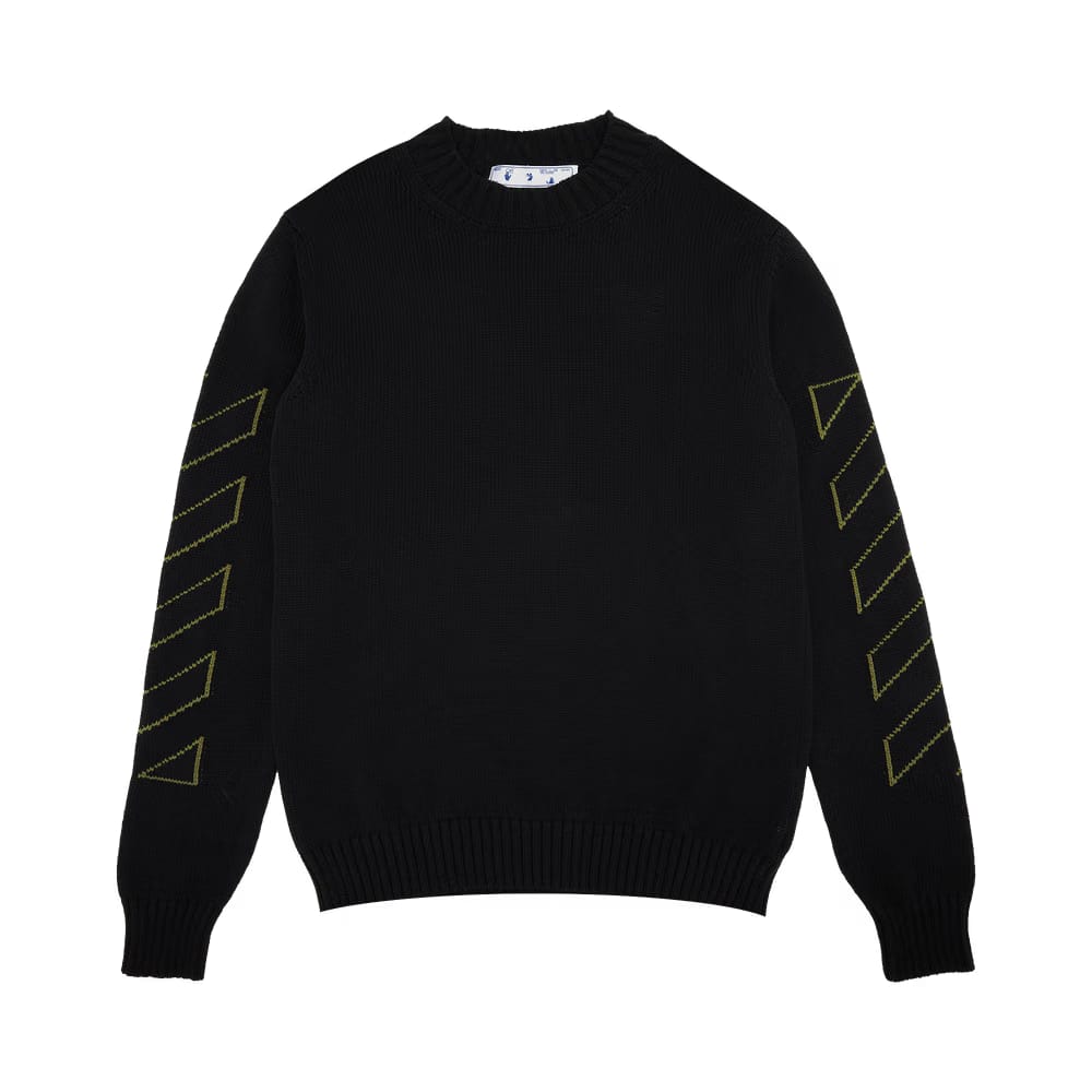 Off-White Arrow Diag Outline Knit Crewneck Black/Green