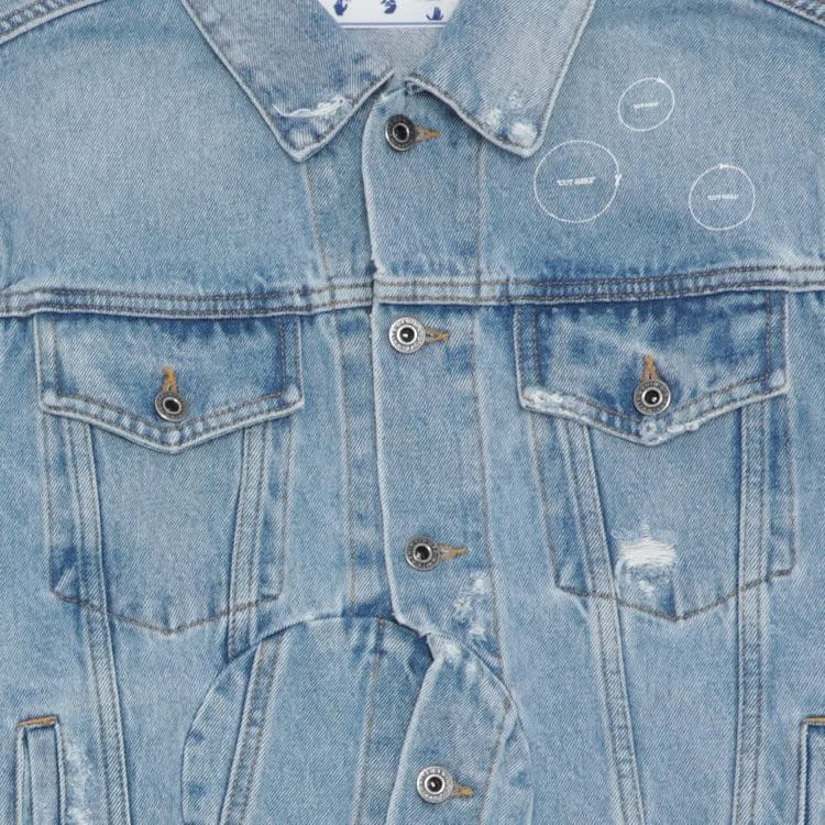 Off-White Arrow Twist Denim Jacket Cobalt Blue/White