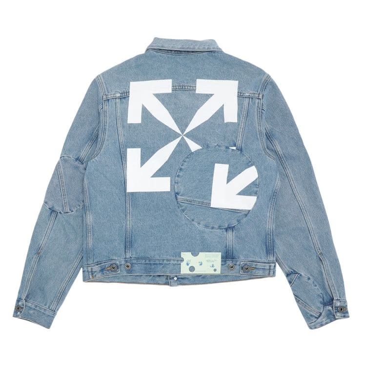 Off-White Arrow Twist Denim Jacket Cobalt Blue/White
