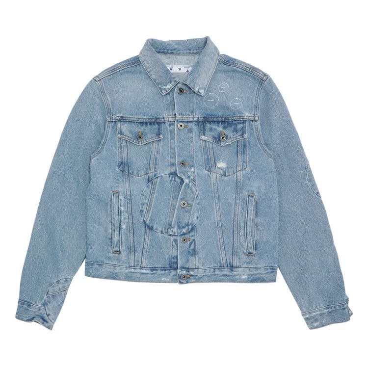 Off-White Arrow Twist Denim Jacket Cobalt Blue/White