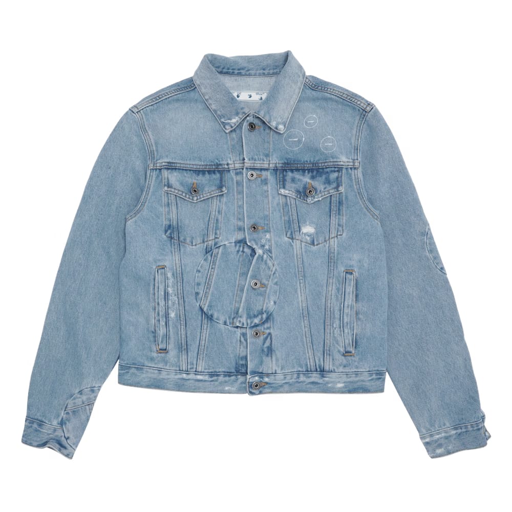 Off-White Arrow Twist Denim Jacket Cobalt Blue/White