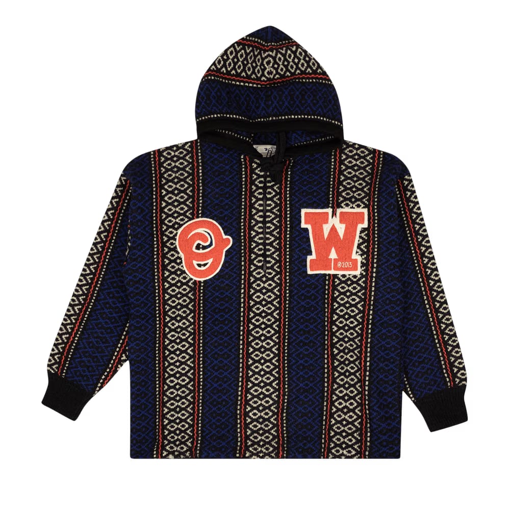 Off-White Baja Chunky Knit Hoodie Brown/Orange