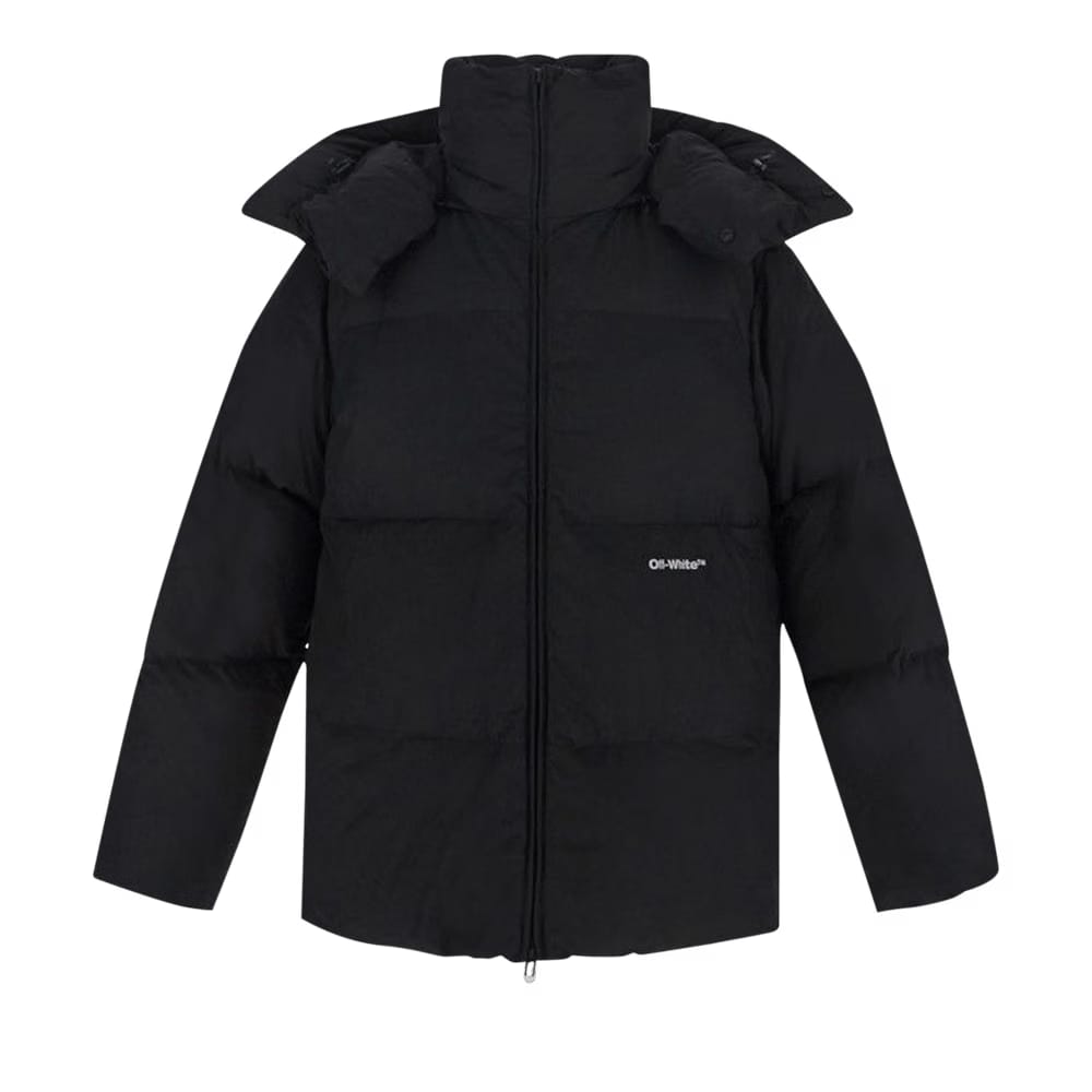 Off-White Bounce Hooded Down Puffer Black/White