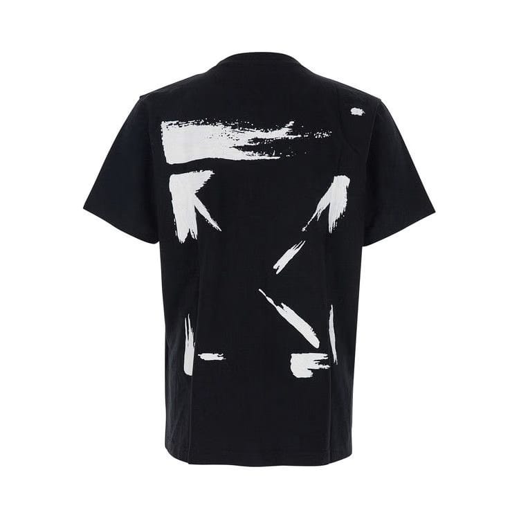 Off-White Brush Arrow Slim Shorts-Sleeve T-Shirt Black/White