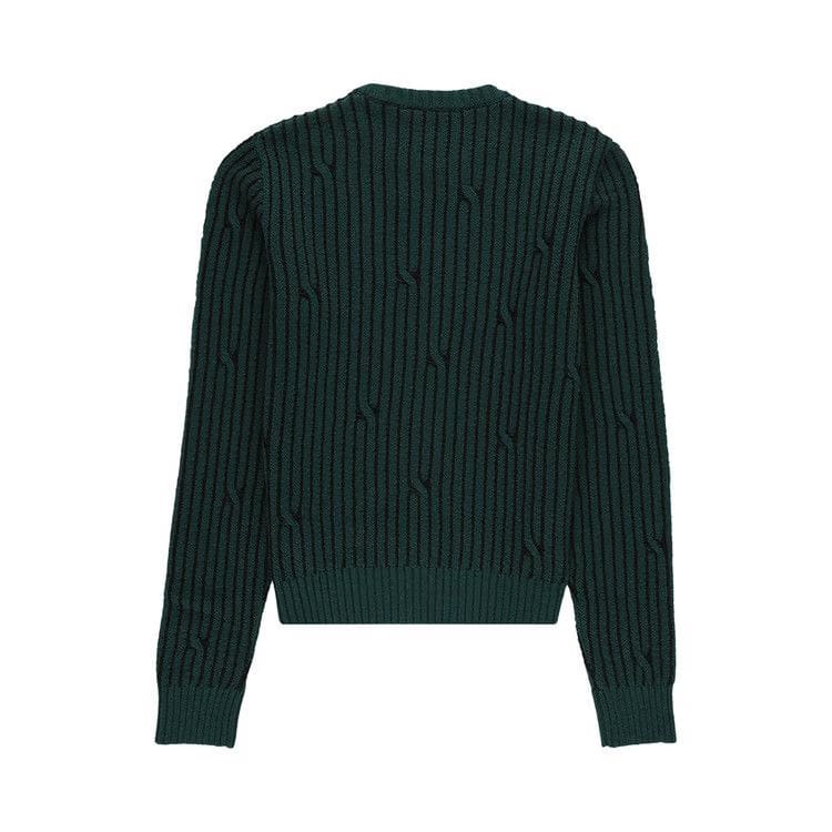 Off-White Cabled Sweater Dark Green