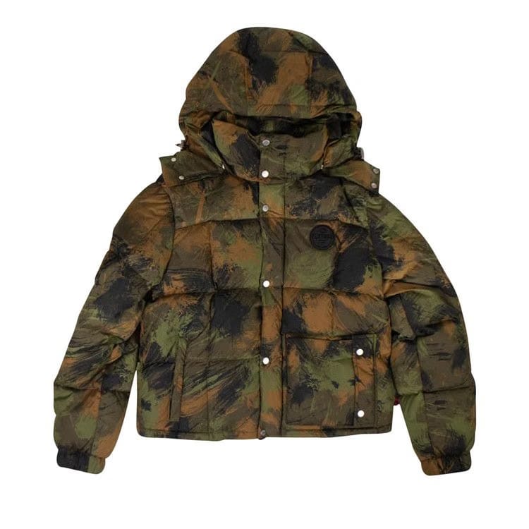 Off-White Camouflage Padded Jacket Green