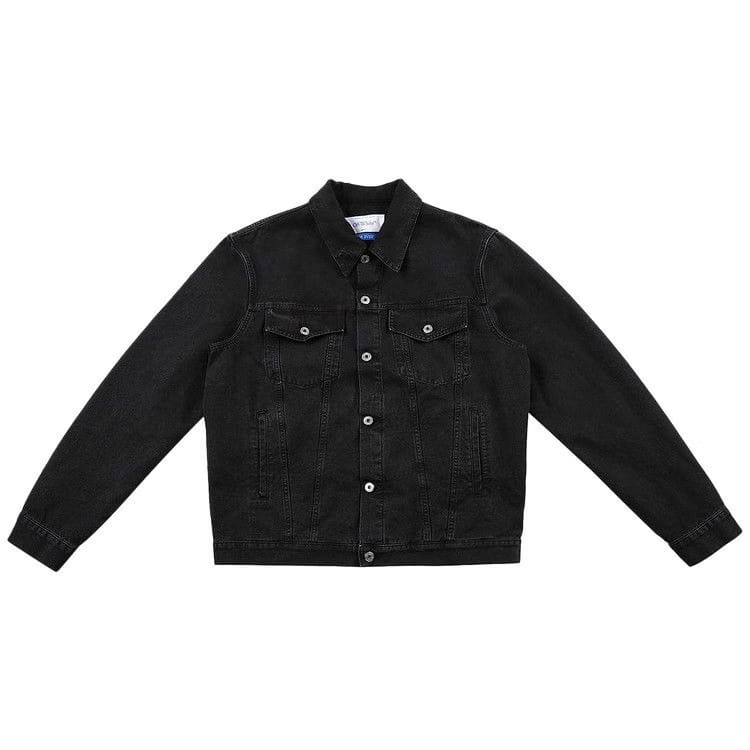 Off-White Canv Varsity Skate Trucker Jacket Black/White