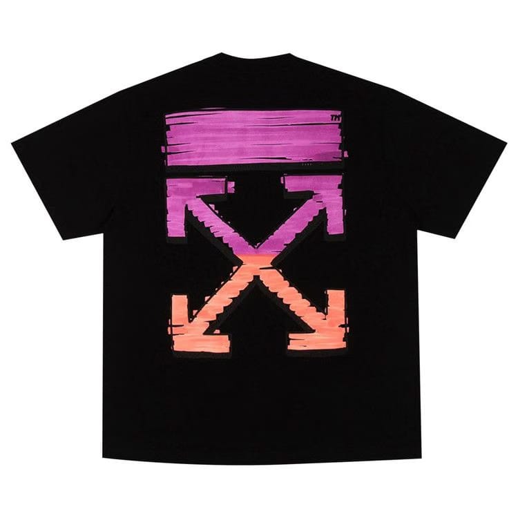 Off-White Marker Shorts-Sleeve Over T-Shirt Black/Fuchsia