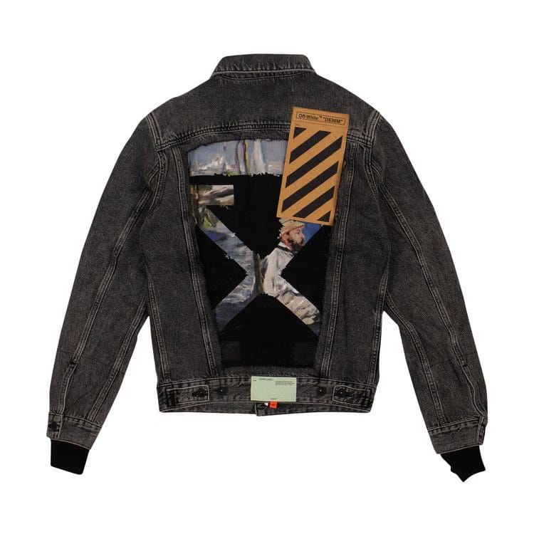 Off-White Denim Distressed Jacket Black