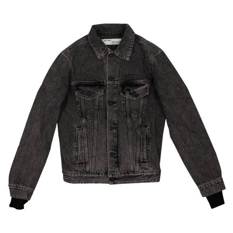 Off-White Denim Distressed Jacket Black