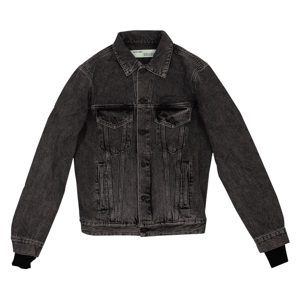 Off-White Denim Distressed Jacket Black